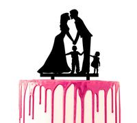 CARISPIBET Decorazione per torta matrimonio anniversario torta nuziale decorazione sposo e sposa bacio con un ragazzo e una ragazza dai loro lati acrilico