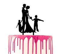 CARISPIBET decorazione torta topper matrimonio anniversario festa di nozze coppia baciare con due ragazzi mano mano acrilico silhouette