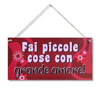 CARISPIBET Fai piccole cose | simpatici cartelli decorativi regali per lei segno regalo ispiratore decorazione domestica per soggiorno camera da letto 15 x 30 cm
