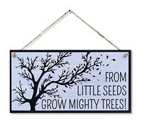 CARISPIBET From little seeds grow mighty trees! Home Signs Inspirational and Cute Decoration Signs with says house decorative placche 15,2 x 30,5 cm