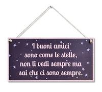 CARISPIBET I buoni Amici | segni Decorativi targhe Decorative Decorazione per la casa gratitudine Decorazioni per la casa Grazie Regalo Compleanno 15 x 30 cm