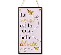 CARISPIBET Il viaggio è la più bella libertà targhe decorative per la decorazione della casa ornamenti murali 30 x 15 cm