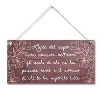 CARISPIBET L' arte del saper vivere | simpatici cartelli decorativi regali per lei segno regalo ispiratore decorazione domestica per soggiorno camera da letto 15 x 30 cm