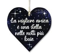 CARISPIBET La migliore amica Segno decorativi per la casa regalo per il migliore amico segni della camera da letto decorazioni per la casa segni della cucina 12 x 12 cm