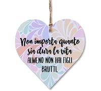 CARISPIBET Non importa quanto sia dura la vita | segni decorativi figli targhe decorative divertenti decorazioni d'interni segni divertenti regali di decorazione paternità 12 x 12 cm