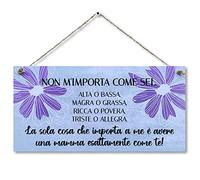 CARISPIBET Non m'importa come sei. | segni decorativi figli divertenti decorazioni d'interni targhe decorative di compleanno decorazioni per la casa madre regali per lei 15 x 30 cm