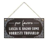CARISPIBET Per Favore! | cartelli della Decorazione della casa del Bagno 15 x 30 cm