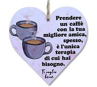 CARISPIBET Prendere un caffé con la tua miglore amica | segni della decorazione della casa regali camera da letto decorazioni della casa cucina 12 x 12 cm