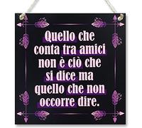 CARISPIBET Quello che contra tra amici | cartello decorativo, decorazioni per la casa, cartelli di cucina, cartelli di camera da letto 20 x 20 cm