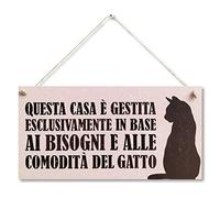 CARISPIBET Questa casa è gestita | cartello decorativo per la casa perfetto per gli amanti dei gatti, i proprietari di animali domestici, un divertente regalo di arredamento 15 x 30 cm