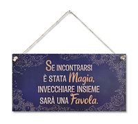 CARISPIBET Se incontrarsi | segni decorativi sull'amore segni di benvenuto decorazioni per la casa di ispirazione decorazioni interne 15 x 30 cm