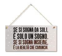 CARISPIBET Se si sogna Soli | segni Decorativi segni di Benvenuto targhe per la Decorazione della casa Decorazioni Interne 15 x 30 cm