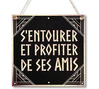CARISPIBET Si avvolgono e godetevi i suoi amici insegne, decorazioni decorative per la casa, decorazioni parete, 20 x 20 cm