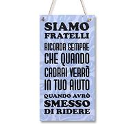 CARISPIBET Siamo fratelli | segni decorativi segni di famiglia regalo di compleanno targhe decorative divertenti decorazioni d'interni adorabili regali per lui ispirazione 15 x 30 cm
