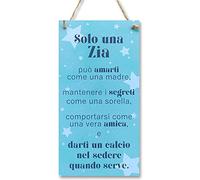 CARISPIBET Solo una zia | segni decorativi di casa divertenti decorazioni d'interni targhe decorative per la famiglia zie sorella regali di decorazione 30 x 15 cm