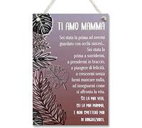 CARISPIBET Ti amo Mamma | decorazioni per la casa cartelli di cucina cartelli per la decorazione domestica 30 x 20 cm