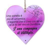 CARISPIBET Una sorella è | segni decorativi segni di famiglia regalo di compleanno targhe decorative divertenti decorazioni d'interni adorabili regali per lei ispirazione 12 x 12 cm