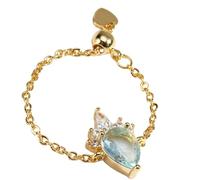 CARISSETT Anelli a catena con apertura regolabile, ciondolo a goccia, gioielli in rame, regalo per amanti della moda, Misura unica, come descritto, come descritto