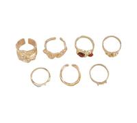 CARISSETT Anelli geometrici in metallo robusto con brillanti pietre preziose decorazione per gli appassionati di gioielli abiti eleganti per uso quotidiano pietre preziose set di gioielli, E, come