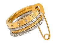 CARISSETT Anelli impilabili regolabili multipli in acciaio inossidabile dal design minimalista, 3 stili per occasioni casual o formali, da indossare tutti i giorni, Misura unica, come descritto, come