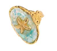 CARISSETT Anelli regolabili ovali a forma di stella marina per le donne gioielli in acciaio inossidabile leggero da indossare tutti i giorni in acciaio inossidabile regolabile per le donne