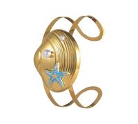 CARISSETT Apribile Sea Star Shell Design Moda Aperto Elegante Acciaio Inossidabile Polso Accessorio Da Polso Per Uso Quotidiano Antiruggine Marine Inspired Wristband, Misura unica, come descritto