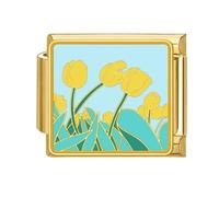 CARISSETT Band Link Tool Strap Link connettore fiore tema Band attacco in acciaio inox Texture collana modulare, Misura unica, come descritto, come descritto