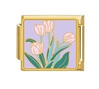 CARISSETT Band Link Tool Strap Link connettore fiore tema Band attacco in acciaio inox Texture collana modulare, Misura unica, come descritto, come descritto