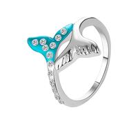 CARISSETT Blue Oceanics Tema Anelli Comodi Materiali Lega Gioielli Amici Della Natura Per Gli Amanti Del Mare Amanti Della Natura Accessori, Misura unica, come descritto, come descritto