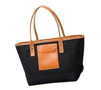 CARISSETT Borsa a tracolla intrecciata da donna contemporanea con finiture in PU borsa da viaggio di grande capacità per vacanze e vacanze a spalla per la spiaggia, Nero , One Size