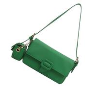 CARISSETT Borsa a tracolla retrò per donna borsa alla moda borsa sotto le ascelle con ciondolo in pelle PU ascella shopping retrò spalla con ciondolo per donne ascella borsa pendolarismo, Verde, One