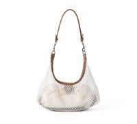 CARISSETT Borsa ascellare alla moda Pratica Borsa in PU intrecciata Tracolla staccabile Borsa a tracolla multiuso per le donne Borsa a tracolla staccabile in rete intrecciata, Nero , One Size