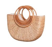 CARISSETT Borsa di paglia da donna elegante borsa con manico superiore quotidiana femminile tessuta a mano borsa borsa ragazze vacanza moda spiaggia donna spiaggia elegante borsa paglia quotidiana