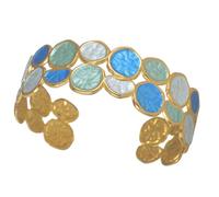 CARISSETT Braccialetto artistico colorato a goccia d'olio, regolabile, in acciaio inox, per abbigliamento casual o formale, regalo gioielli da polso da donna alla moda, Misura unica, come descritto