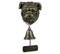 CARISSETT Campane a forma di testa di cane da appendere all'ingresso all'aperto con segno di benvenuto giardino portico cancello decors resine ornamento domestico regalo benvenuto testa di cane