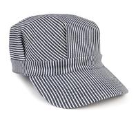 CARISSETT Cappello da comando in cotone a righe, adatto per adulti e bambini, regolabile, con gancio e anello, alla moda, Bambini blu scuro, Taglia unica