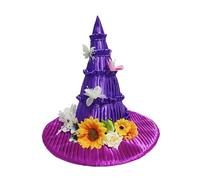 CARISSETT Cappello nero per Halloween, con bordo largo, pieghevole, a punta, alla moda, per adulti e adolescenti, cosplay da strega
