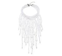 CARISSETT Collana a strati con perle finte resistenti all'ossidazione, catena regolabile per abiti da sera e abbigliamento da ufficio, perle finte resistenti all'ossidazione