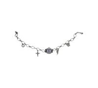 CARISSETT Collana con ciondolo a forma di clavicola in lega con catena a forma di clavicola in stile vintage resistente, gioiello unico da donna, stile steampunk, Viola, misura unica