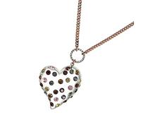 CARISSETT Collana con ciondolo a forma di cuore con cristalli, lunghezza regolabile, materiali in lega, accessorio romantico, collana romantica