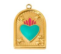 CARISSETT Collana con ciondolo a forma di cuore con occhio geometrico, in acciaio inox, 11 stili, portatile, regalo alla moda, con ciondolo geometrico, Misura unica, come descritto, come descritto