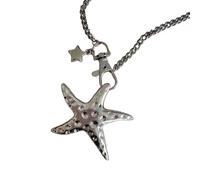 CARISSETT Collana con ciondolo a forma di stella retrò, in metallo esagerato, per giovani appassionati di moda