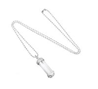 CARISSETT Collana con ciondolo con cristalli trasparenti e profumi, comoda da indossare, in acciaio inox, per tutti i giorni, elegante, per occasioni speciali, profumi, collana regalo, Misura unica