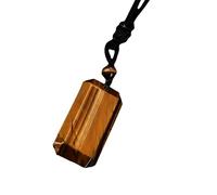 CARISSETT Collana con ciondolo quadrato in agata blu artigianale con catena regolabile per collana in pietra su misura per pelli sensibili, Misura unica, come descritto, come descritto