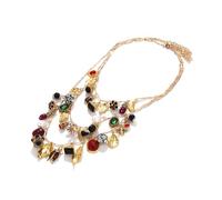 CARISSETT Collana da donna alla moda con più strati di cuore foglia e fiori fattori per gli appassionati di moda lei