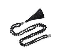 CARISSETT Collana di perline fatta a mano con pietre naturali ed eleganti nappe annodate a mano, accessorio per uomini e donne, Misura unica, come descritto, come descritto