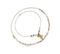 CARISSETT Collana impilabile in pietra naturale fatta a mano con perline acriliche leggere alla moda impilabili accessori moda in avanti collana multi filo