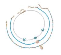 CARISSETT Collana in lega robusta con perline impostata su più fili progetta gioielli portatili per donne stili festival gioielli perline, Misura unica, come descritto, come descritto