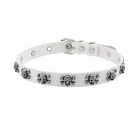 CARISSETT Collana in pelle PU con teschio punk rock gioielli catena regolabile per stili di strada abiti unico gotico accessorio unico punk accessorio, Misura unica, come descritto, come descritto