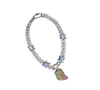 CARISSETT Collana moderna con ciondolo in resina per feste hiphop e riunioni religiose regolabile unisex gioielli regali collana geometrica hiphop